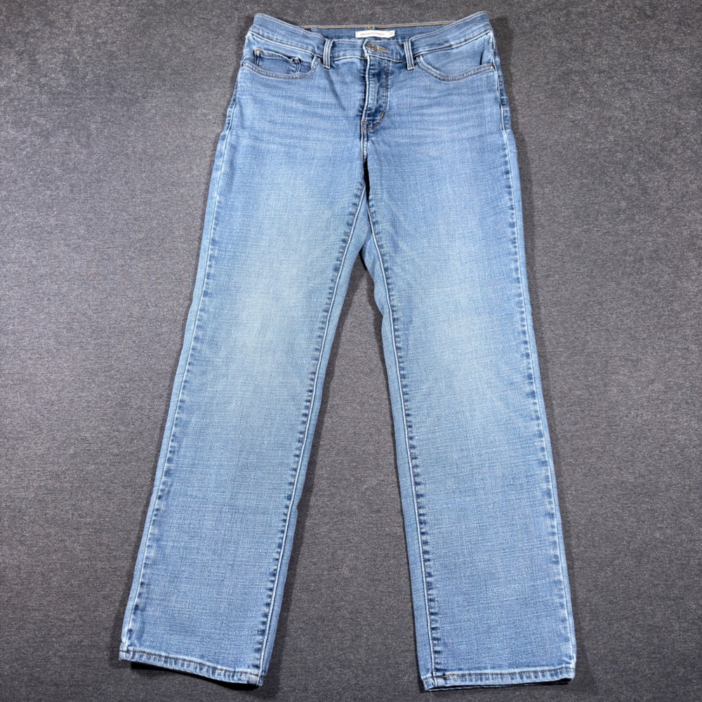Levi's 314 Shaping Straight Jeans Women 30 Blue Denim Stretch Mid Rise Pants